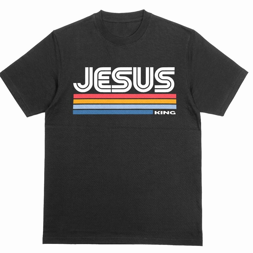Jesus King Retro Men’s T-shirt Christian Religious